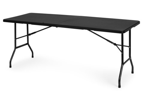 STÓŁ CATERINGOWY 180 CM SKŁADANY W WALIZKĘ CZARNY MODERNHOME