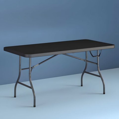 STÓŁ CATERINGOWY 180 CM SKŁADANY W WALIZKĘ CZARNY MODERNHOME