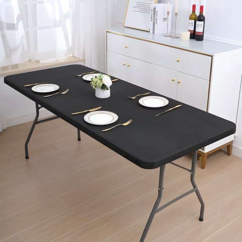 STÓŁ CATERINGOWY 180 CM SKŁADANY W WALIZKĘ CZARNY MODERNHOME