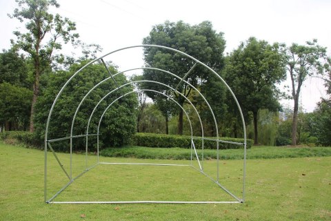 SZKLARNIA TUNEL OGRODOWY 3X2X2 M FOLIOWY WIELOSEZONOWY METALOWY STELAŻ BIAŁA FOLIA 2 WEJŚCIA