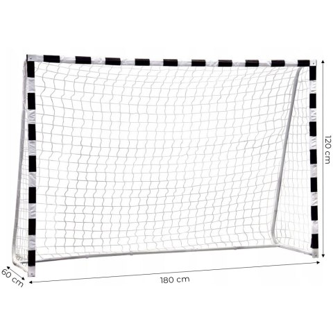 BRAMKA PIŁKARSKA TRENINGOWA Z SIATKĄ 180X120 CM CZARNO-BIAŁA MULTIGARDEN