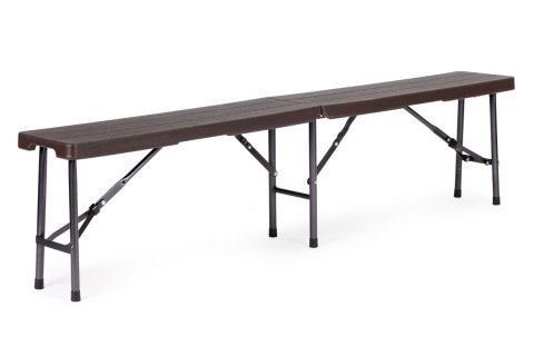 Zestaw cateringowy stół bankietowy 180 cm + 2 ławki brąz ModernHome