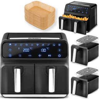 FRYTKOWNICA BEZTŁUSZCZOWA AIR FRYER BD-653 CZARNO-SREBRNA
