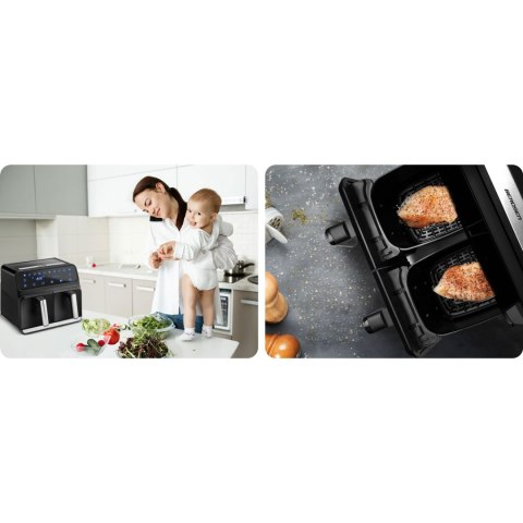 FRYTKOWNICA BEZTŁUSZCZOWA AIR FRYER BD-653 CZARNO-SREBRNA