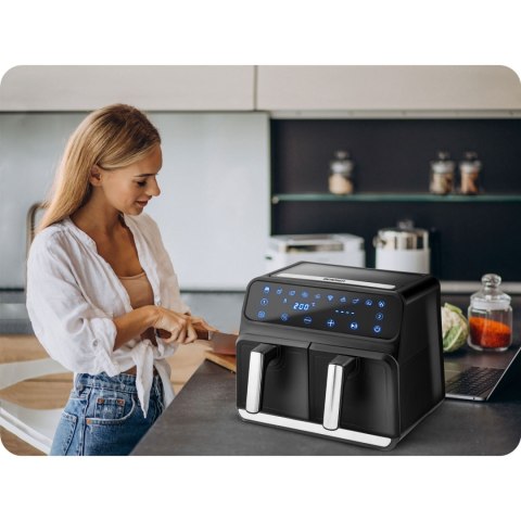 FRYTKOWNICA BEZTŁUSZCZOWA AIR FRYER BD-653 CZARNO-SREBRNA