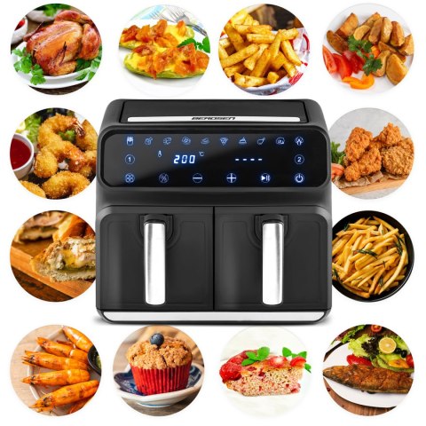 FRYTKOWNICA BEZTŁUSZCZOWA AIR FRYER BD-653 CZARNO-SREBRNA