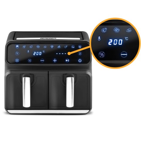 FRYTKOWNICA BEZTŁUSZCZOWA AIR FRYER BD-653 CZARNO-SREBRNA