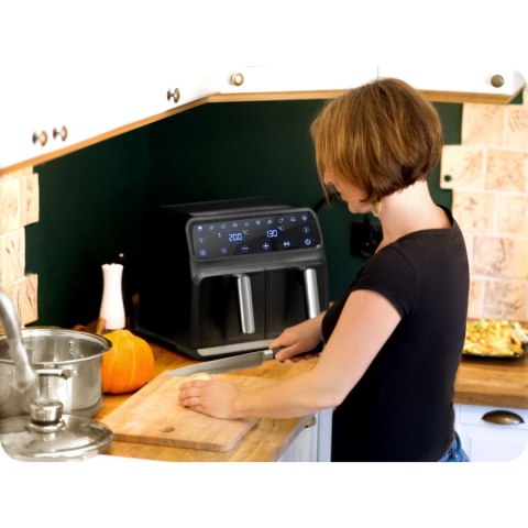 FRYTKOWNICA BEZTŁUSZCZOWA AIR FRYER BD-653 CZARNO-SREBRNA