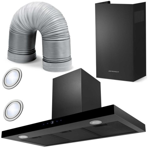 OKAP KUCHENNY 90 CM CZARNY BERDSEN BT-218