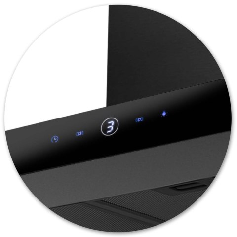 OKAP KUCHENNY 90 CM CZARNY BERDSEN BT-218