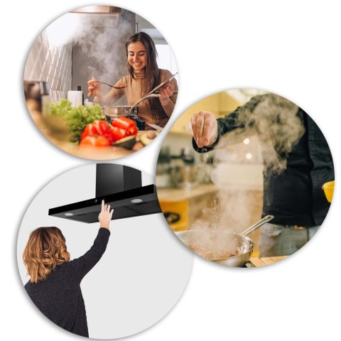 OKAP KUCHENNY 90 CM CZARNY BERDSEN BT-218