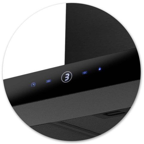 OKAP KUCHENNY 90 CM CZARNY BERDSEN BT-218