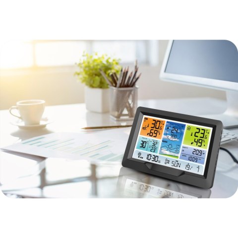 STACJA POGODOWA Z WYŚWIETLACZEM BD-905 GRAFITOWA