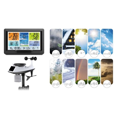 STACJA POGODOWA Z WYŚWIETLACZEM BD-905 GRAFITOWA